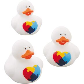 Fun Express - Autism Awareness Rubber Duckies - Toys - Character Toys - Rubber Duckies - 12 Pieces