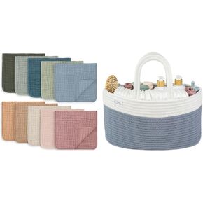 مجموعة أقمشة التجشؤ من الموسلين ومنظم لعلبة الحفاضات من كومفي كابز in Kuwait