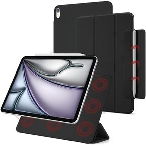 Magnetic Case for iPad Air 6/5/4, Slim Smart Folio for iPad Air 5th/ 4th Generation 10.9 Inch 2022/2020 Model, Trifold Stand Case, Auto Sleep/Wake, case for 2024 iPad Air 11inch (White)