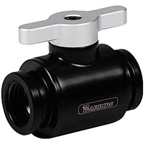 Barrow G1/4" Mini Valve with Aluminum Handle, Silver Handle, Black Body
