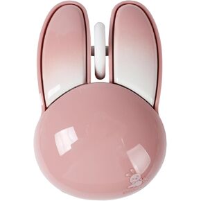 Wireless Mouse Cute Bunny Bluetooth Dual-Mode Computer Mouse Small Quiet USB Optical Silent Kawaii Rabbit Travel Cordless Mice for PC Laptop Computer Desktop iPad Macbook NoteBook Kids-Silver