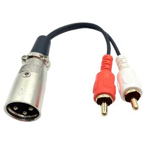 XLR to 2 Phono RCA Adapter Y Splitter Patch Cable, XLR 3 Pin Male to Dual RCA Male Plug Stereo Audio Connector Adapter Cable (3M/10 Feet)