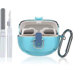 Safety Lock Case for Bose Ultra Open Earbuds (2024), QINZAC Soft TPU Clear Bose Ultra Open Earbuds Case Cover with Safety Lock Shockproof Protection Bose Open Earbuds Case with Keychain丨Clear