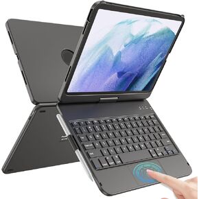 حافظة لوحة مفاتيح TQQ لجهاز iPad الجيل العاشر (10.9 بوصة، 2022)، حافظة iPad الجيل العاشر مع غطاء حماية قابل للدوران 360 درجة لجهاز iPad الجيل العاشر 10.9 بوصة 2022 (أسود)