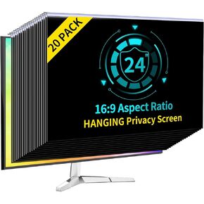 [20-PCS 24 Inch Computer Privacy Screen for 16:9 Computer Monitor, Anti-Blue Light Monitor Privacy Screen Fliter, Anti-UV Computer Screen Privacy Shield, Universal 23.6'', 23.8'', 24''