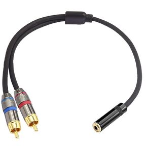 3.5mm Female to Dual RCA Male Stereo Y Splitter Cable,(3.5mm Female to 2 RCA) 1/8 Female to 2RCA Male Audio Breakout Adapter - 3 feet /1 Meter