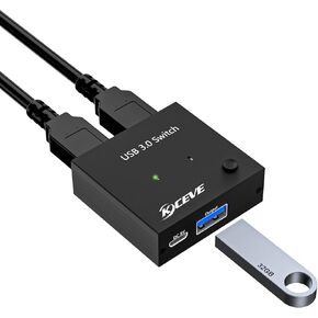 USB Switcher 2 Computers for Keyboard Mouse Switch, ANXQQ USB 3.0 Switch Computer Switch for 2 Computers, USB Switcher 2 Computers with Power Supply and 2 USB Cables