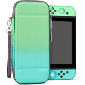TNP Carrying Case For Nintendo Switch - Easy Carry Switch OLED Travel Case With Removable Wristlet Strap, Slim Case for Nintendo Switch with 10 Game Card Storage & 4x Thumb Grip Caps