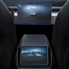 YEE PIN Cybertruck Screen Protector for Tesla Cybertruck 2024 Accessories Cybertruck 18.5" Central Touchscreen 9.4" Rear Passengers Screen Cover HD Clear Tempered Glass Scratch-Resistant 2 Pack