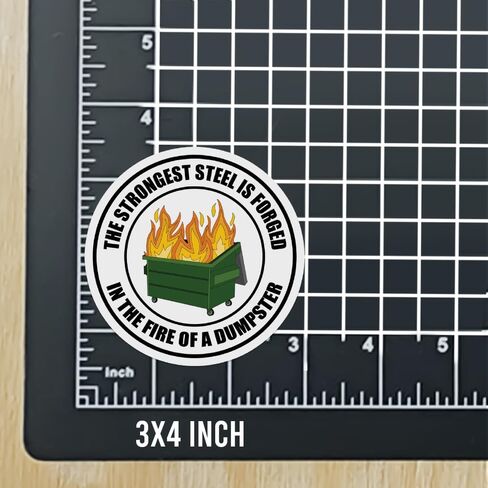 (3 قطع) أقوى الفولاذ تم تشكيله في نار ملصق القمامة، ملصقات حريق القمامة للكمبيوتر المحمول، ملحقات زجاجة المياه، خوذة نافذة ممتصة للصدمات، ملصقات 3 × 4 بوصة in Kuwait