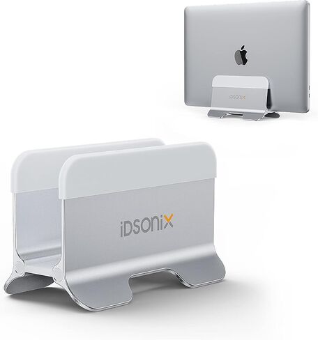 حامل كمبيوتر محمول عمودي للمكتب - حامل كمبيوتر محمول عمودي بقفل تلقائي من iDsonix، حامل كمبيوتر محمول مقاوم للخدش يناسب جميع أجهزة MacBook وiPad وSurface وDell وأجهزة الكمبيوتر المحمولة المخصصة للألعاب in Saudi Arabia