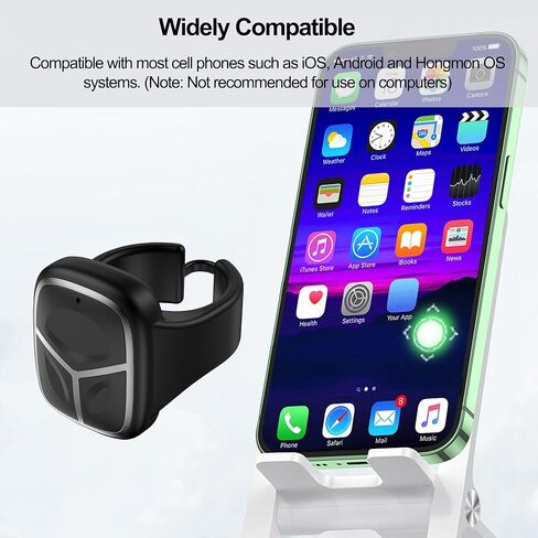 Wireless Mouse Bluetooth Super Mini Handheld Finger Ring Mouse Portable Bluetooth Wearable Thumb Mouse Rechargeable Remote Control Lightweight Cordless Mouse for iPhone Android Hongmeng OS Phone in Kuwait