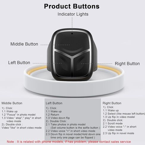 Wireless Mouse Bluetooth Super Mini Handheld Finger Ring Mouse Portable Bluetooth Wearable Thumb Mouse Rechargeable Remote Control Lightweight Cordless Mouse for iPhone Android Hongmeng OS Phone in Kuwait