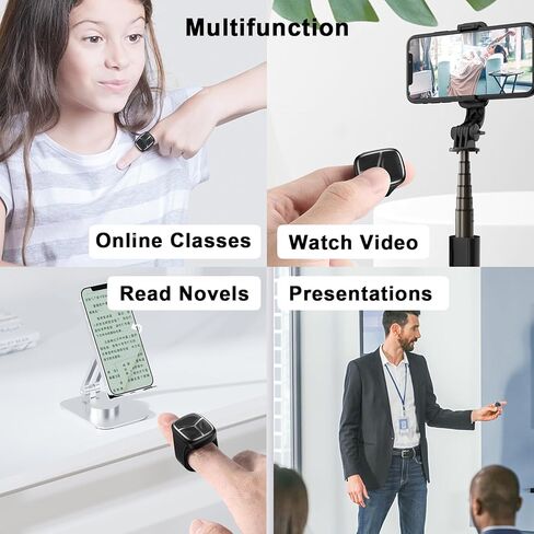 Wireless Mouse Bluetooth Super Mini Handheld Finger Ring Mouse Portable Bluetooth Wearable Thumb Mouse Rechargeable Remote Control Lightweight Cordless Mouse for iPhone Android Hongmeng OS Phone in Kuwait