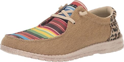 ROPER Womens Hang Loose Striped-Leopard Slip On Flats Casual - Brown, Multi in Saudi Arabia