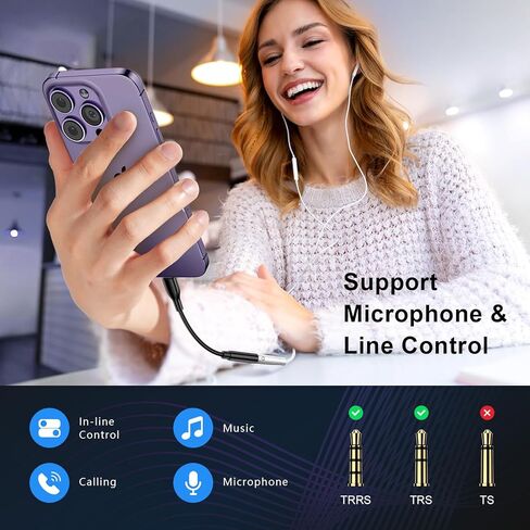 محول صوت USB C إلى 3.5 ملم لهاتف iPhone 15 Pro Max/15 Pro/15 Plus، iPad، Google Pixel 8a 8 7 Pro 7a، نوع C إلى سماعة رأس Aux Jack Dongle Cable لهاتف Samsung Galaxy S24 Ultra S23 FE S22 S21 A35 A54 in Kuwait