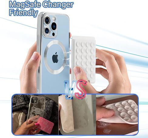 Magnetic Suction Phone Card Holder Mount for MagSafe, Phone Wallet, Compatible with iPhone MagSafe Phone Case, Hands-Free Mirror Shower Phone Holder Accessory for TikTok Videos, Selfies, White in Saudi Arabia