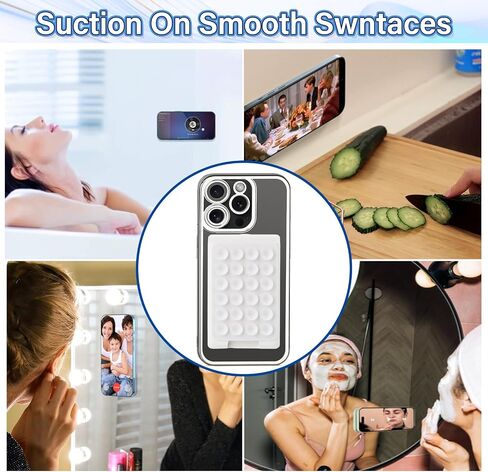Magnetic Suction Phone Card Holder Mount for MagSafe, Phone Wallet, Compatible with iPhone MagSafe Phone Case, Hands-Free Mirror Shower Phone Holder Accessory for TikTok Videos, Selfies, White in Saudi Arabia