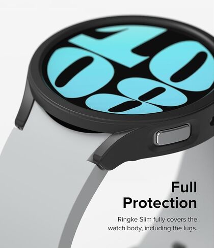 Ringke Slim [Anti-Yellowing Material / 2 Pack] Compatible with Samsung Galaxy Watch 6 Case (40mm) Lightweight Sturdy Solid Transparent Cover + Extra Color for Women, Men - Clear & Matte Black in Saudi Arabia