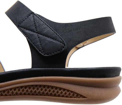 Womens Sandals Open Toe Arch Support Summer Beach Sandals Comfortable Orthotic Walking Shoes Ankle Elastic Flats Sandals in Saudi Arabia