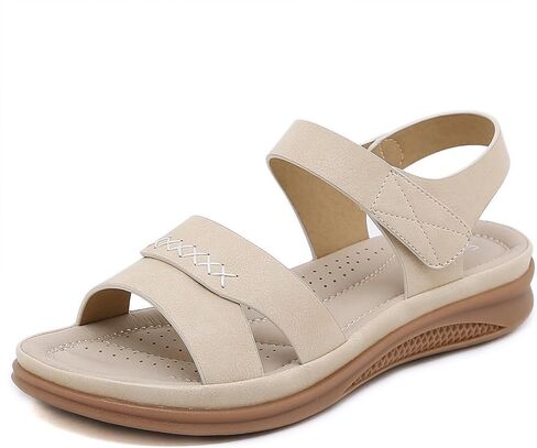 Womens Sandals Open Toe Arch Support Summer Beach Sandals Comfortable Orthotic Walking Shoes Ankle Elastic Flats Sandals in Saudi Arabia