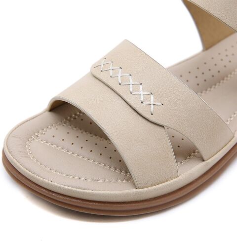 Womens Sandals Open Toe Arch Support Summer Beach Sandals Comfortable Orthotic Walking Shoes Ankle Elastic Flats Sandals in Saudi Arabia