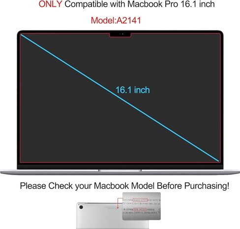 قطعتان من واقي الشاشة المضاد للضوء الأزرق لحماية العين لجهاز ماك بوك برو 16 بوصة A2141 in Kuwait