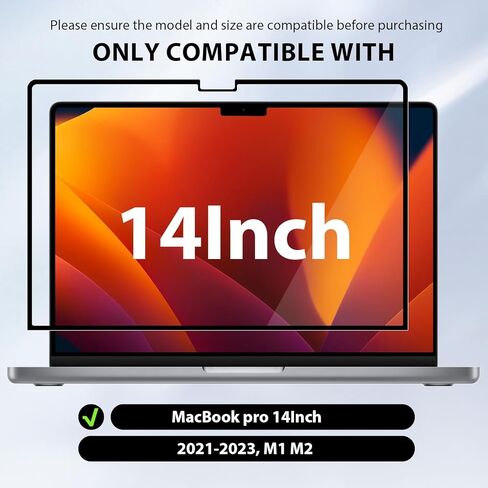 واقي شاشة غير لامع للكمبيوتر المحمول مضاد للضوء الأزرق متوافق مع ماك بوك برو 14 بوصة M3/M2/M1 ماك بوك، طبقة مضادة للوهج مقاومة للخدش، فلتر مانع للأشعة فوق البنفسجية، غطاء جديد عالي الدقة in Kuwait