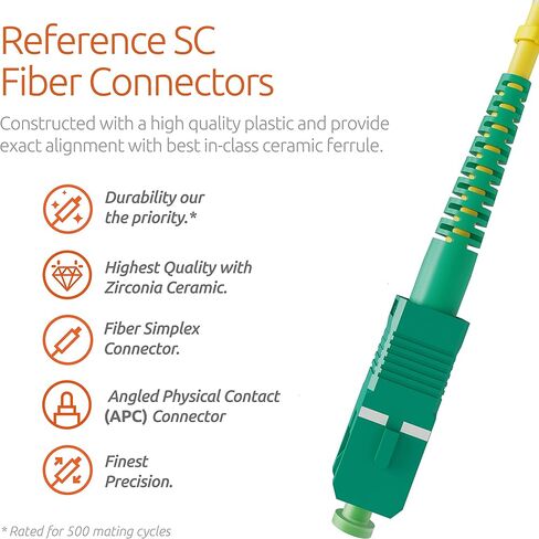 كابل تصحيح الألياف BEYONDTECH SC/APC إلى SC/APC أحادي الوضع البسيط - 10 متر (32.8 قدم) - 9/125um OS2 100G / 3.0 مم LSZH غير حساس (عبوة واحدة) سلسلة كابل PureOptics in Saudi Arabia