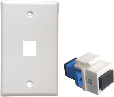5 SC Fiber Optic Adapters SC to SC Simplex Single Mode 10GB F/F Keystone Female to Female Couplers for Wall Panels, Wiring Blocks, and Surface Mount Boxes White in Saudi Arabia