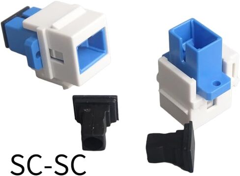 5 SC Fiber Optic Adapters SC to SC Simplex Single Mode 10GB F/F Keystone Female to Female Couplers for Wall Panels, Wiring Blocks, and Surface Mount Boxes White in Saudi Arabia