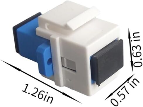 5 SC Fiber Optic Adapters SC to SC Simplex Single Mode 10GB F/F Keystone Female to Female Couplers for Wall Panels, Wiring Blocks, and Surface Mount Boxes White in Saudi Arabia