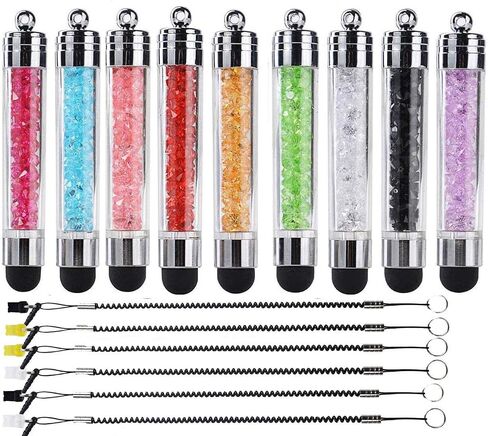 6 Pack XRONG Colors Crystal Capacitive Mini Stylus Universal Touch Screen Pen for iPhone7 5s 6s, Samsung Galaxy s5 s4, Smartphones, iPad, iPods, S10,S10+,S10e,S9,S9P,Note9,XR,XS MAX iPhone11 Pro XS XR in Saudi Arabia