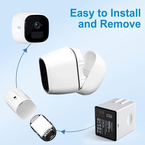 بطارية SHENMZ لـ Arlo Go، (ترقية جديدة 2024) بطارية بديلة جديدة عالية السعة 0 دورة لـ Arlo A-2 7.2V 4800mAh 34.56Wh متوافقة مع Arlo Go فقط (VMA4400C) 308-100030-01-1pack in Kuwait