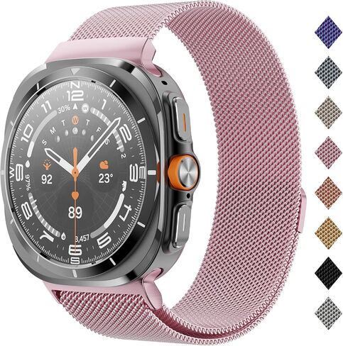 Milanese Band Compatible with Samsung Galaxy Watch Ultra Band 47mm (2024), Stainless Steel Mesh Loop Magnetic Clasp Strap for Women Men in Saudi Arabia