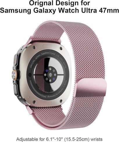 Milanese Band Compatible with Samsung Galaxy Watch Ultra Band 47mm (2024), Stainless Steel Mesh Loop Magnetic Clasp Strap for Women Men in Saudi Arabia