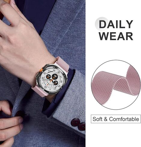 Milanese Band Compatible with Samsung Galaxy Watch Ultra Band 47mm (2024), Stainless Steel Mesh Loop Magnetic Clasp Strap for Women Men in Saudi Arabia