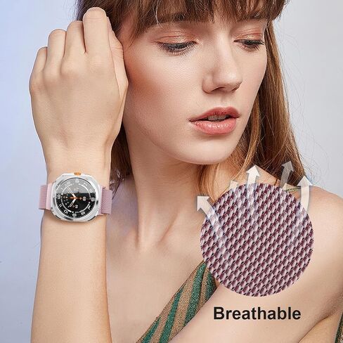 Milanese Band Compatible with Samsung Galaxy Watch Ultra Band 47mm (2024), Stainless Steel Mesh Loop Magnetic Clasp Strap for Women Men in Saudi Arabia