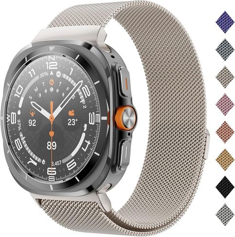 Milanese Band Compatible with Samsung Galaxy Watch Ultra Band 47mm (2024), Stainless Steel Mesh Loop Magnetic Clasp Strap for Women Men in Saudi Arabia