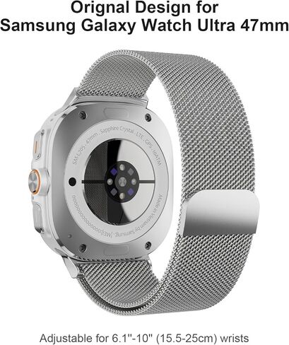 Milanese Band Compatible with Samsung Galaxy Watch Ultra Band 47mm (2024), Stainless Steel Mesh Loop Magnetic Clasp Strap for Women Men in Kuwait