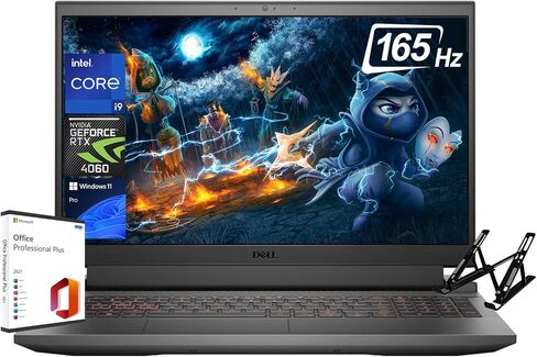 لاب توب Dell G15 للألعاب، شاشة 15.6 بوصة 165 هرتز FHD، Intel Core i9-13900HX، GeForce RTX 4060، 32 جيجا DDR5، 1 تيرابايت SSD، WiFi 6، لوحة مفاتيح بإضاءة خلفية، Win 11 Pro، مع ترخيص Microsoft Office مدى الحياة وحامل كمبيوتر محمول in Saudi Arabia