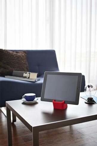 YAMAZAKI Home Square Tablet Stand, Red (7769) in Saudi Arabia