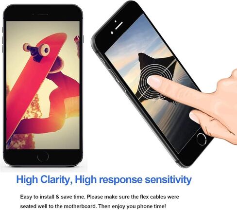 متوافق مع شاشة iPhone 6s بديلة سوداء LCD تعمل باللمس، شاشة كاملة مع زر الصفحة الرئيسية ومستشعر القرب وسماعة الأذن وكاميرا أمامية وأداة إصلاح مجانية in Saudi Arabia