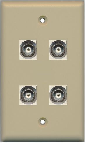 RiteAV 4 Port BNC Female/Female HD-SDI Jack Wall Plate - Black in Saudi Arabia