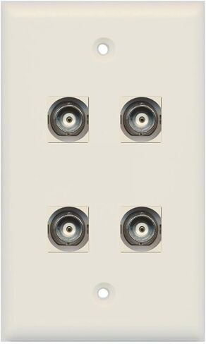 RiteAV 4 Port BNC Female/Female HD-SDI Jack Wall Plate - Black in Saudi Arabia