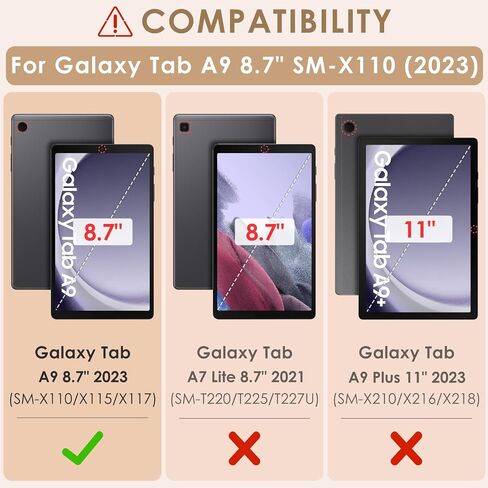 【2-PACK】DETUOSI Screen Protector for Samsung Galaxy Tab A9 8.7" 2023 Android Tablet (SM-X110/X115/X117), Anti-Scratch Touch Sensitive Tempered Glass Film Protective Mica para Galaxy Tab A9 8.7" Tablet in Saudi Arabia