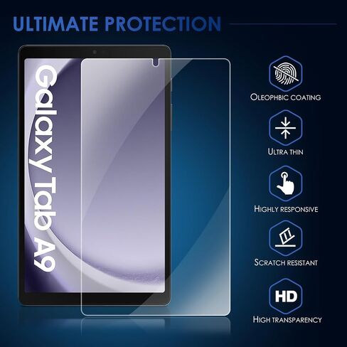 【2-PACK】DETUOSI Screen Protector for Samsung Galaxy Tab A9 8.7" 2023 Android Tablet (SM-X110/X115/X117), Anti-Scratch Touch Sensitive Tempered Glass Film Protective Mica para Galaxy Tab A9 8.7" Tablet in Saudi Arabia