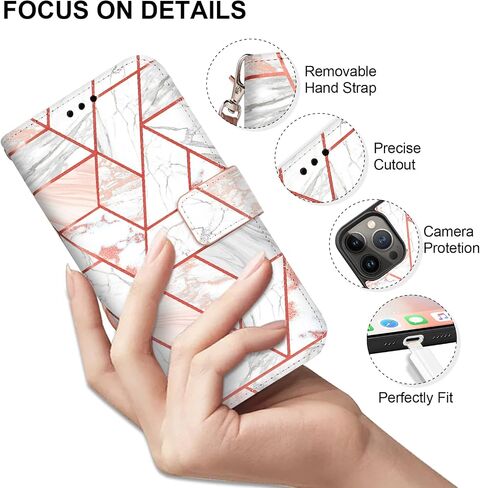 حافظة محفظة CASEOWL متوافقة مع هاتف iPhone 14 Pro [تدعم شاحن Magsafe] مغناطيسية قابلة للفصل [حجب RFID] حافظة جلدية قابلة للطي على شكل زهور مع حامل بطاقة، حزام يد للنساء والفتيات (عتيق) in Kuwait