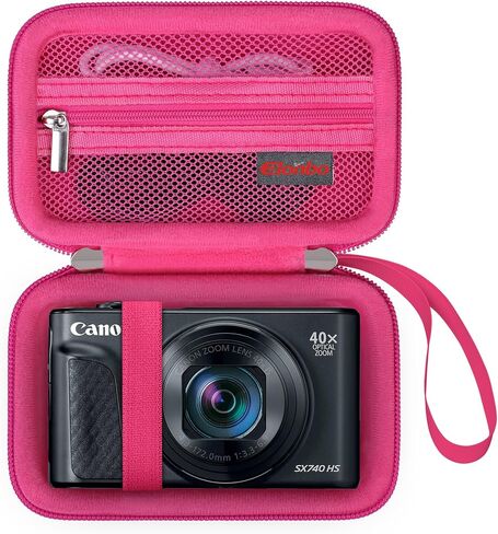 Carrying Case for Canon PowerShot SX740/ SX730/ SX720/ SX620 Digital Camera, 4K Video Camera Travel Storage Cover Bag Organizer Holder, Mesh Pocket fits Battery Charger, Black in Kuwait