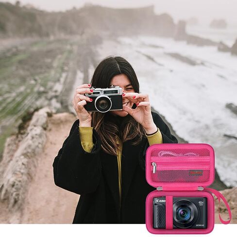 Carrying Case for Canon PowerShot SX740/ SX730/ SX720/ SX620 Digital Camera, 4K Video Camera Travel Storage Cover Bag Organizer Holder, Mesh Pocket fits Battery Charger, Black in Kuwait